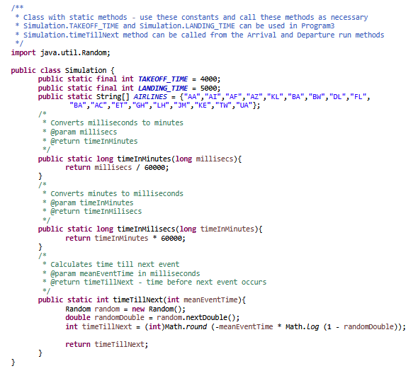 Solved [JAVA] Airport Simulator using Queues and Threads. | Chegg.com