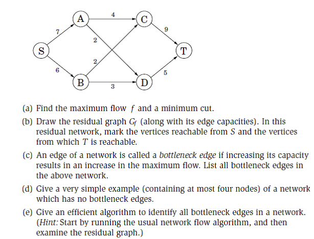 Solved (A 6 3 (a) Find The Maximum Flow F And A Minimum Cut. | Chegg.com