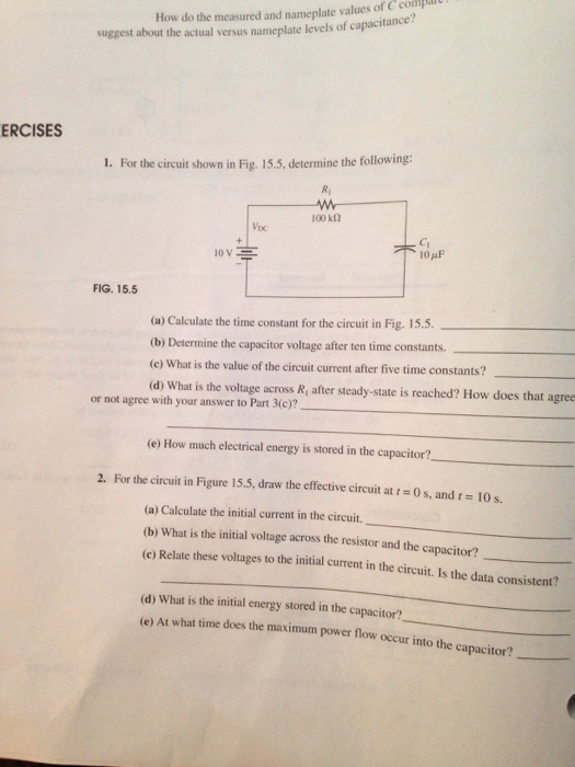 Solved For the circuit shown in Fig. 15.5, determine the | Chegg.com