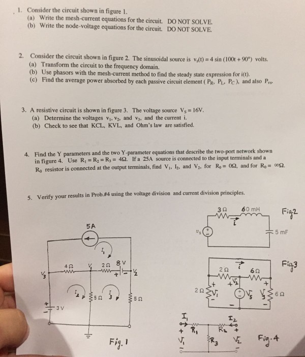 Solved Consider the circuit shown in figure1. (a) Write the | Chegg.com