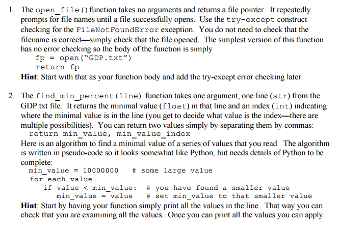 Solved Help writing Python code to open the file and help | Chegg.com
