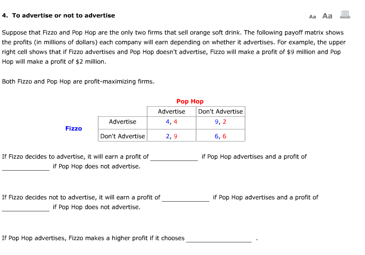 Solved Suppose that Fizzo and Pop Hop are the only two firms