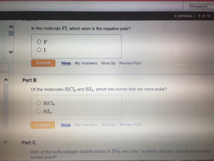 Solved In the molecule FI, which atom is the negative pole? | Chegg.com