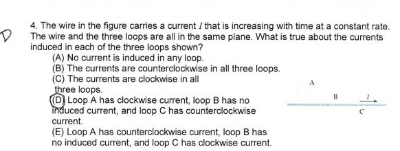 Solved D 4. The wire in the figure carries a current that is | Chegg.com