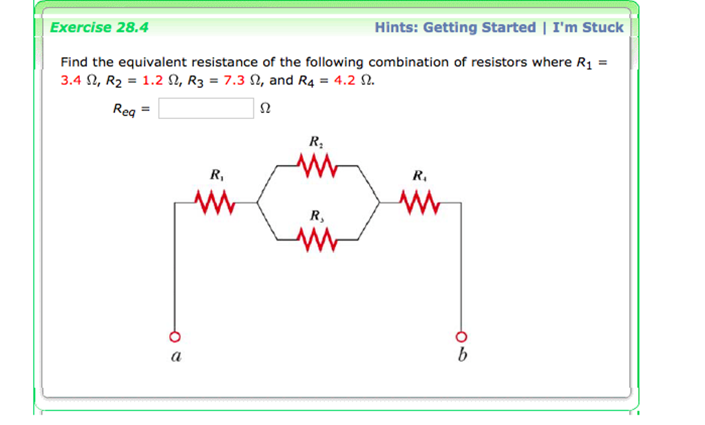 Solved Example 28.4 Find the Equivalent Resistance Problem