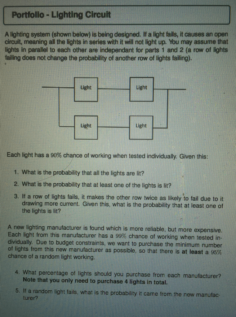 Solved A Lighting System (shown Below) Is Being Designed). | Chegg.com