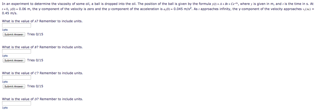 Solved In an experiment to determine the viscosity of some | Chegg.com