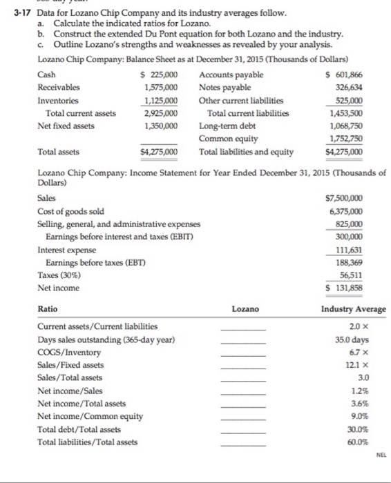 Solved A. Calculate The Indicated Ratios For Lozano. B. | Chegg.com