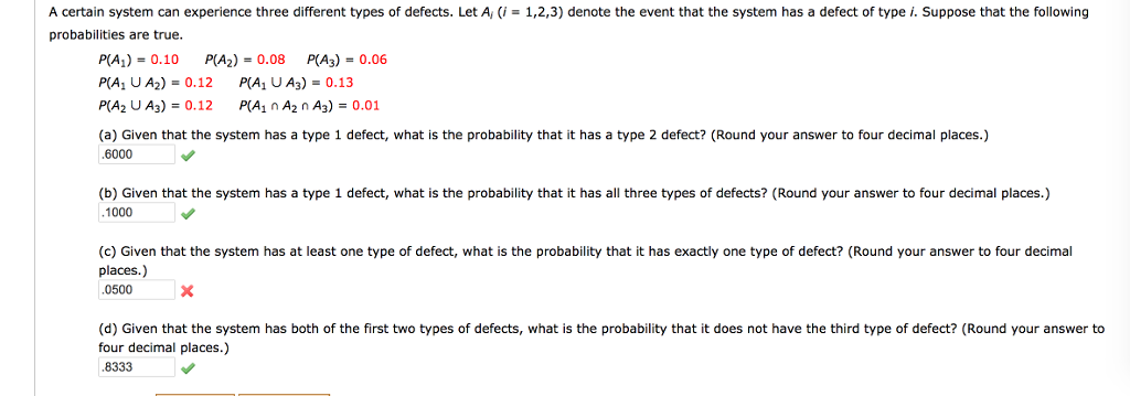 Solved A Certain System Can Experience Three Different Types | Chegg.com