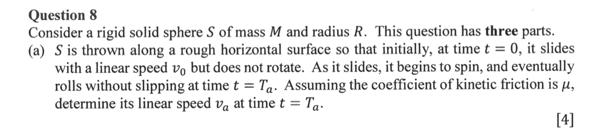 Solved consider a rigid solid sphere of mass m and radius r | Chegg.com