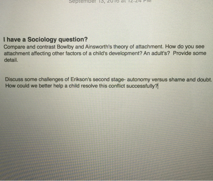 Compare and contrast Bowlby and Ainsworth's theory of
