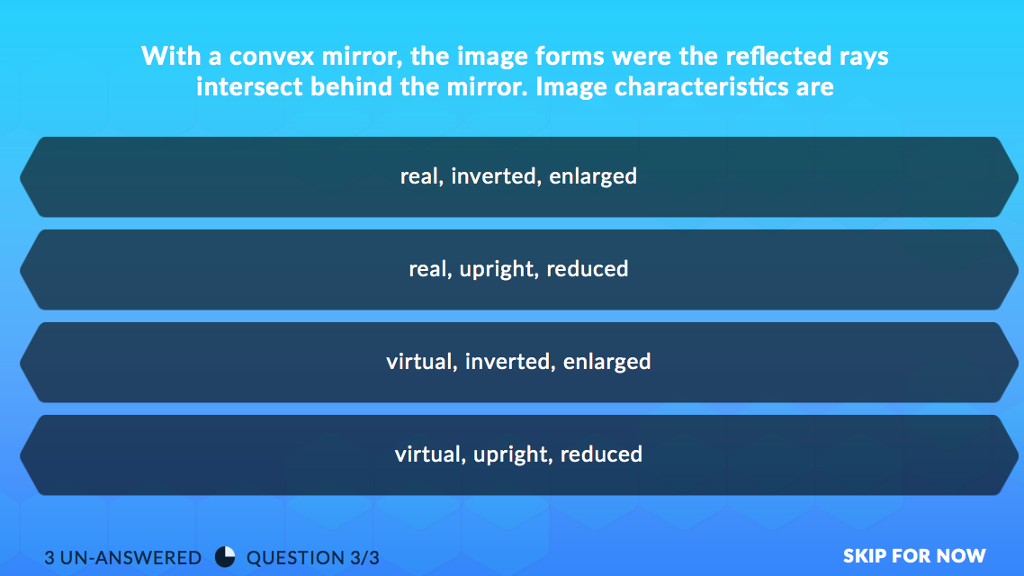 Solved With a convex mirror, the image forms were the