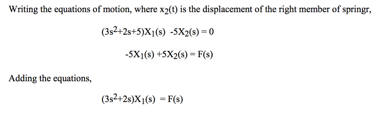 Solved 23. Find the transfer function, G(s) -X1(s)/F(s), for | Chegg.com