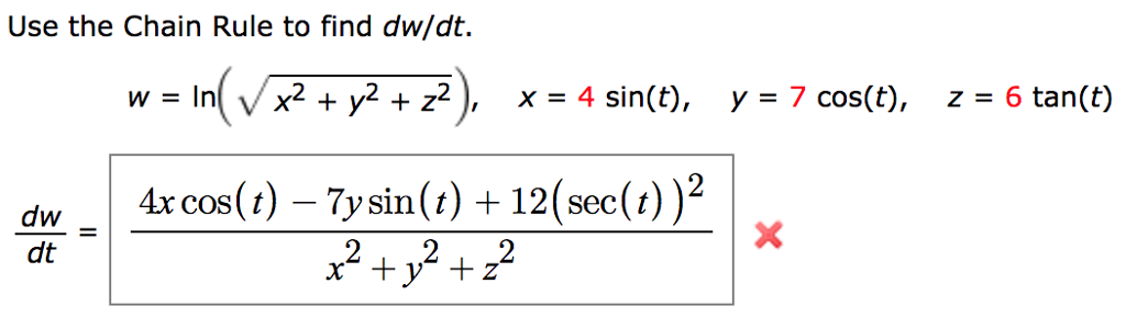 solved-use-the-chain-rule-to-find-dw-dt-w-ln-v-x2-y2-chegg