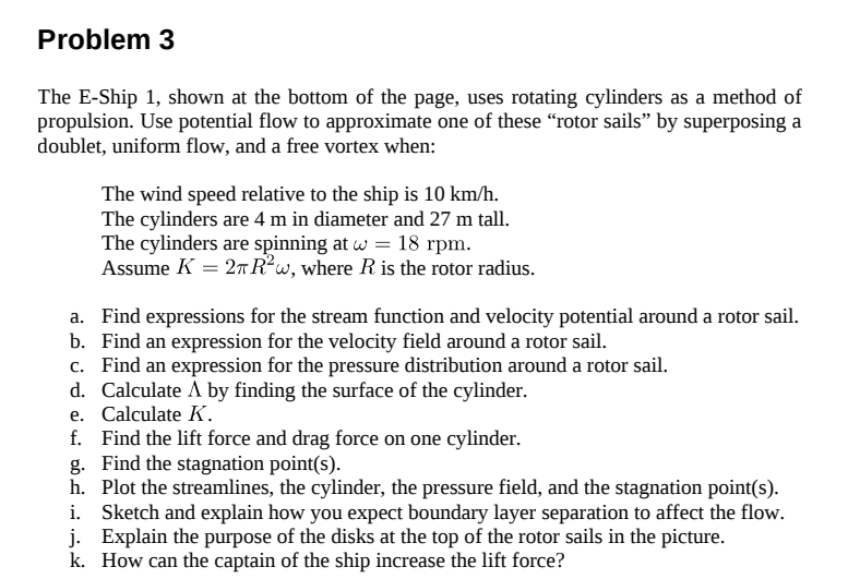 Solved Problem 3 The E-Ship 1, shown at the bottom of the | Chegg.com