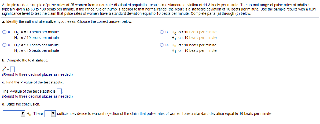 solved-a-simple-random-sample-of-pulse-rates-of-25-women-chegg