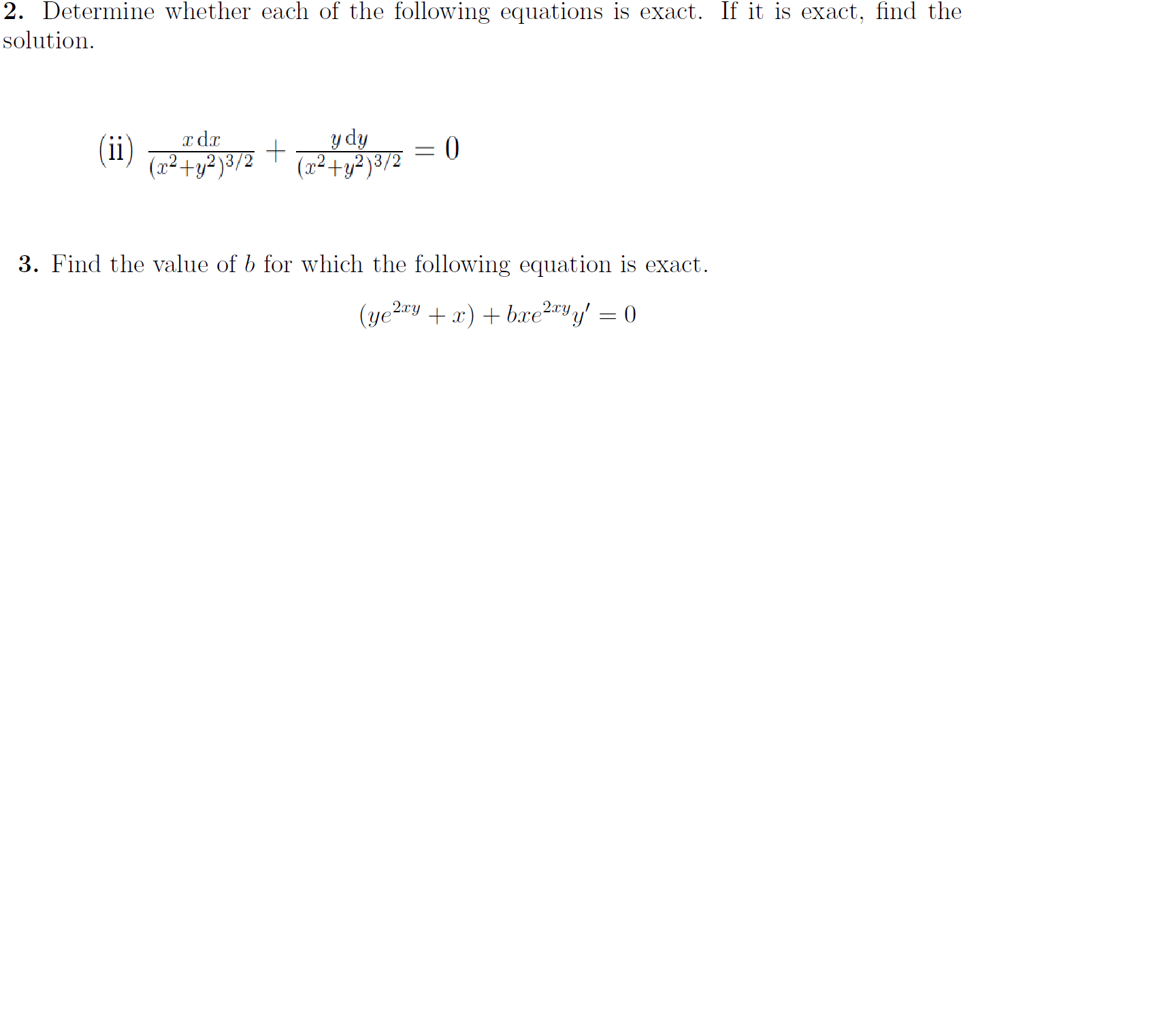 Solved Determine whether each of the following equations is | Chegg.com