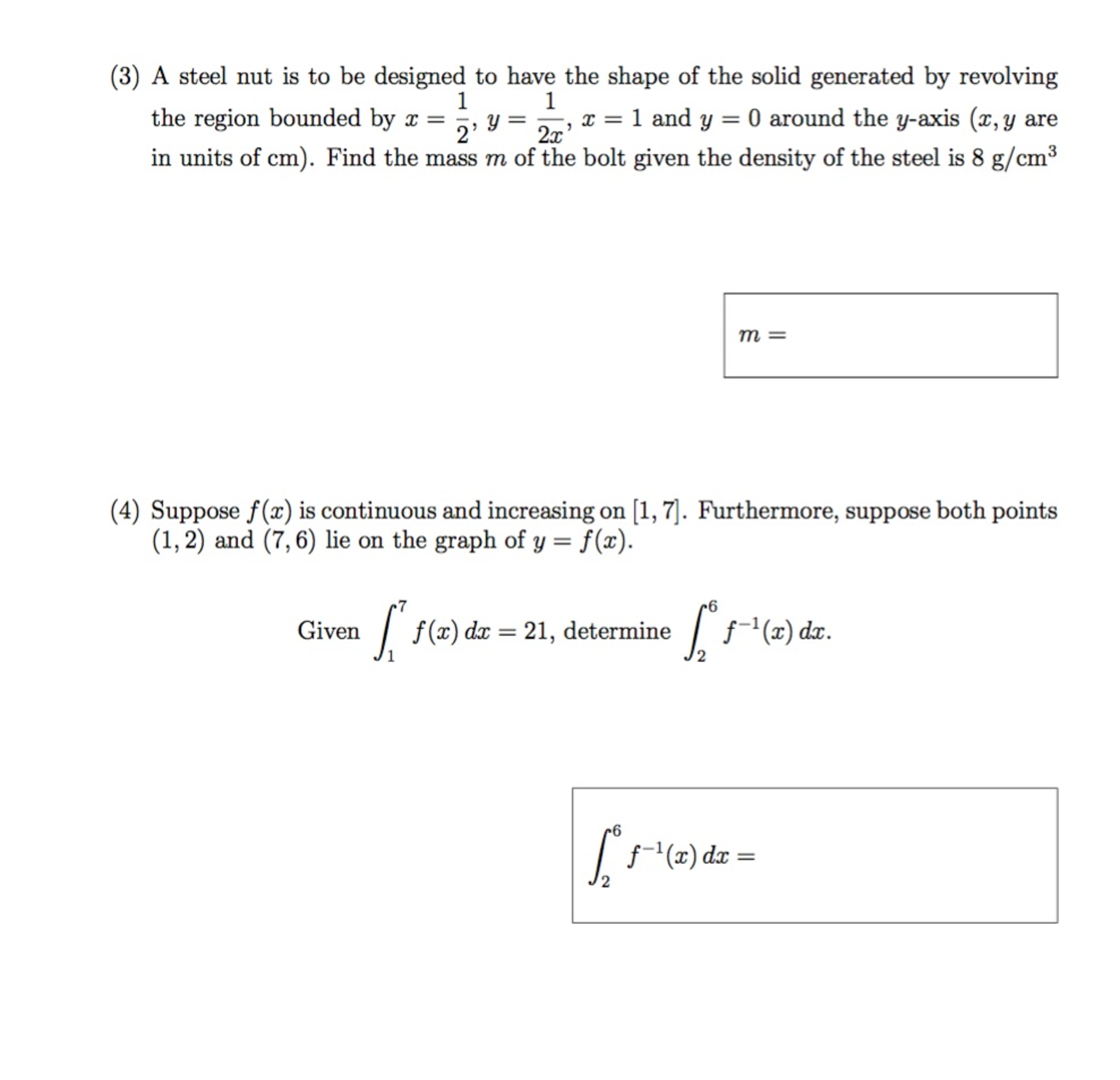 Solved These Are 2 Calculus Questions I Need Answers Of Both | Chegg.com