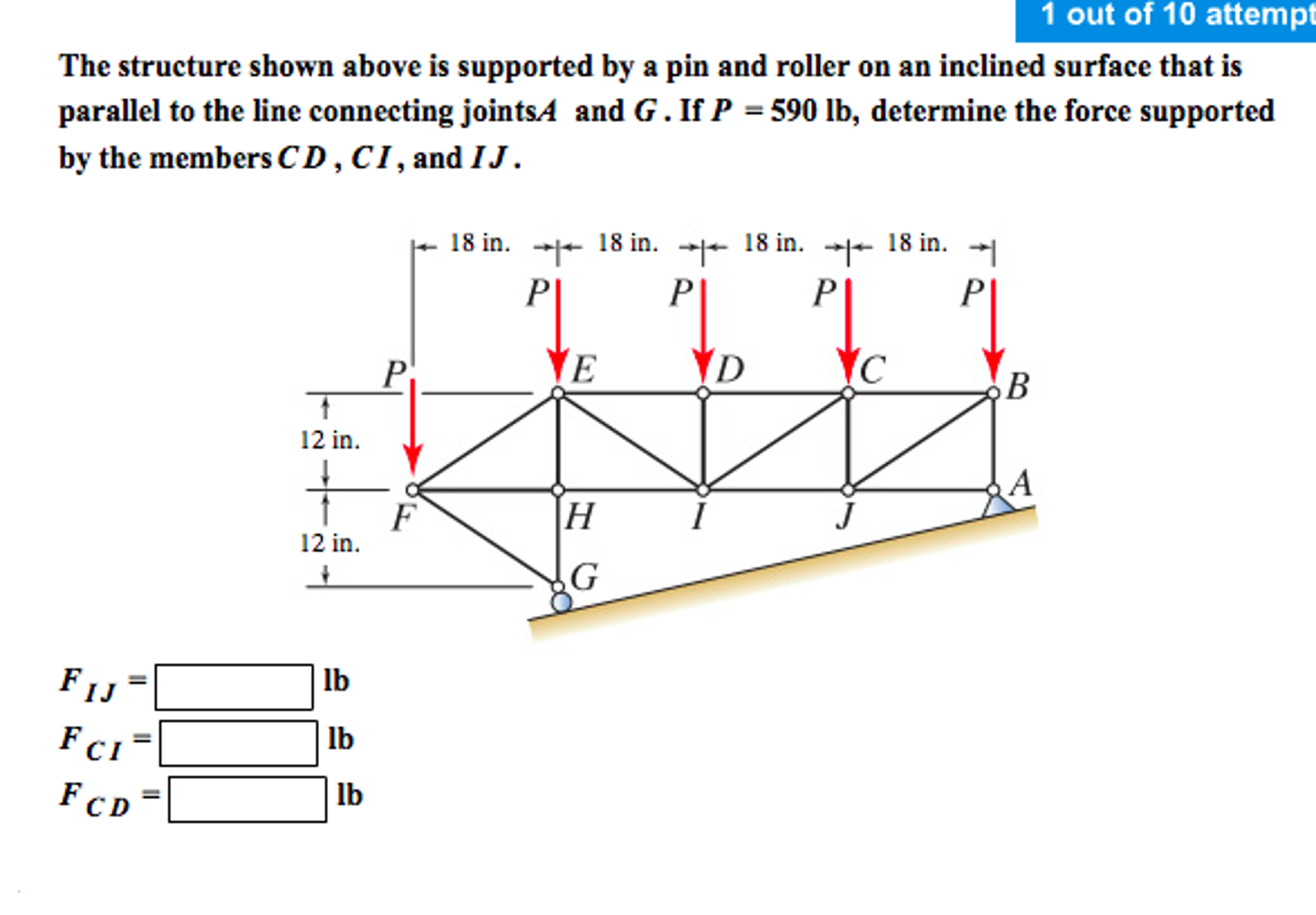Solved The structure shown above is supported by a pin and | Chegg.com