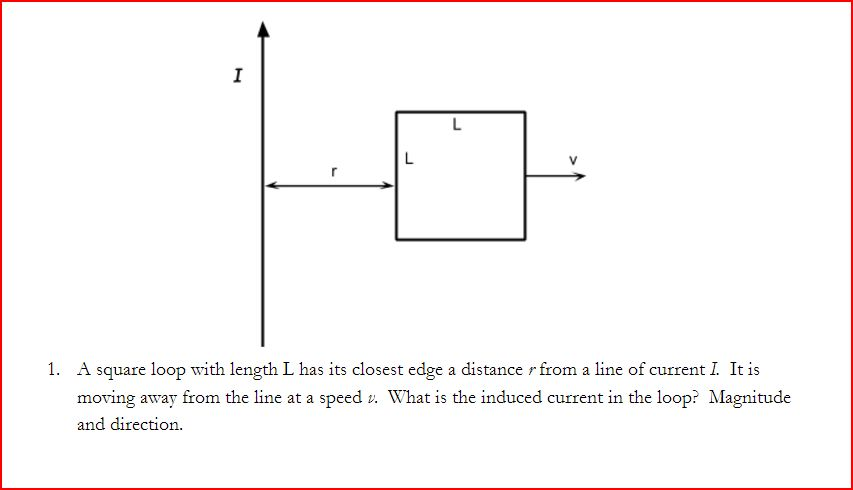 Solved A square loop with length L has its closest edge a | Chegg.com