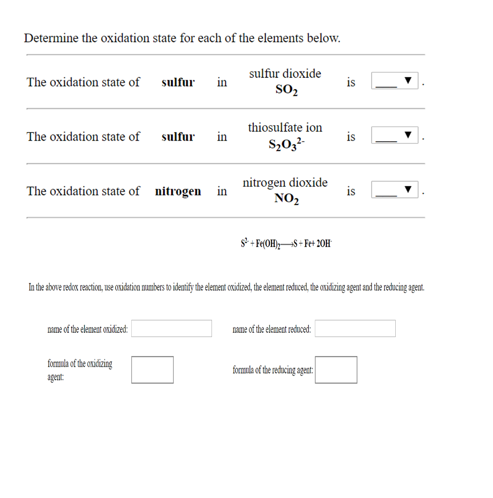 determine the oxidation number of sulfur in s2o3 2