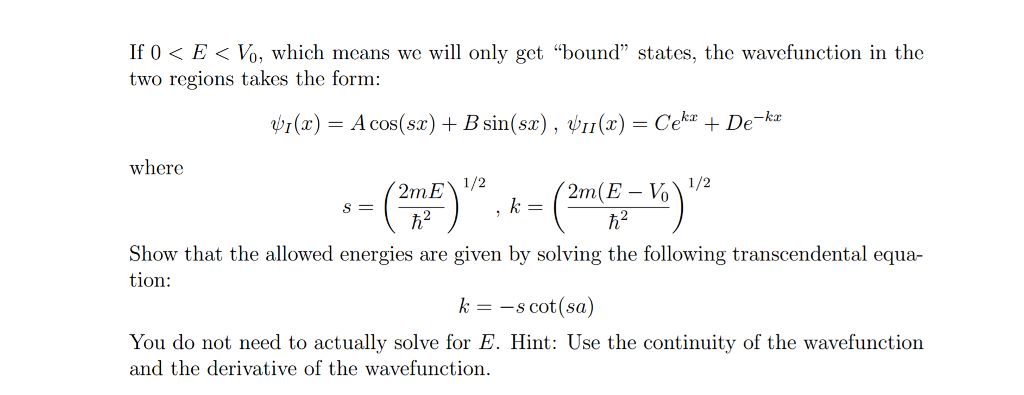 Particle in a Half-Well Consider a particle in 1D | Chegg.com