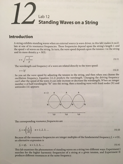 Solved Lab 12 Standing Waves On A String Introduction A S...