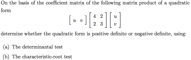 Solved On the basis of the coefficient matrix of the | Chegg.com