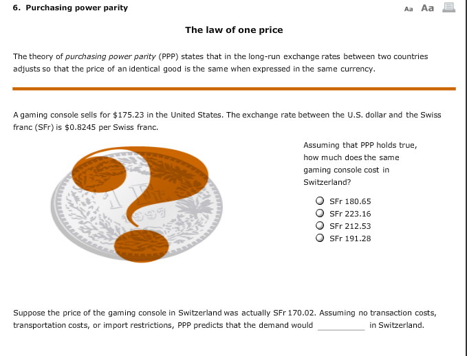 Solved The theory of purchasing power parity (PPP) states | Chegg.com