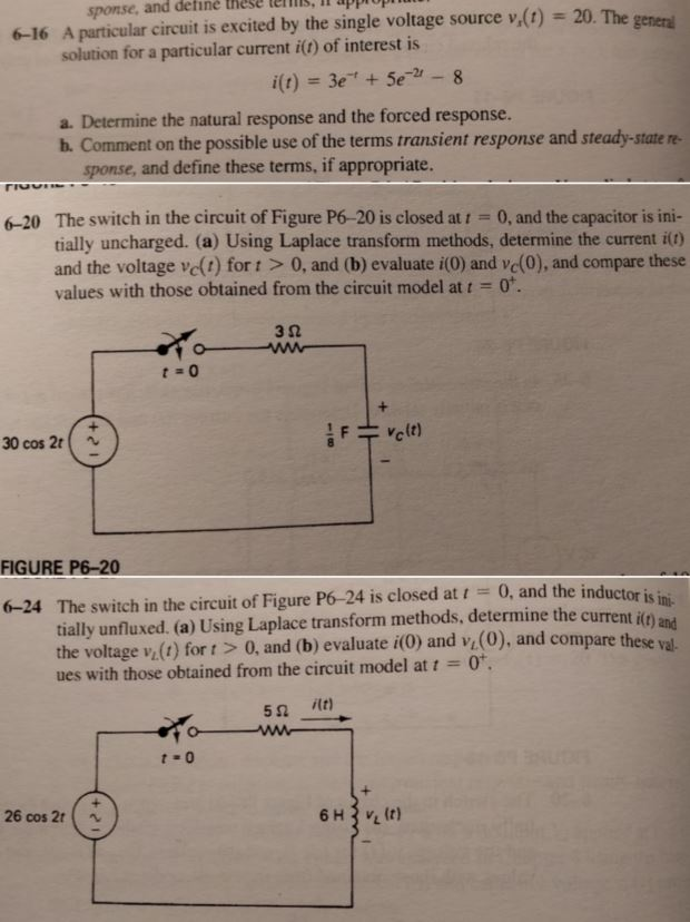 Solved A particular circuit is excited by the single voltage | Chegg.com