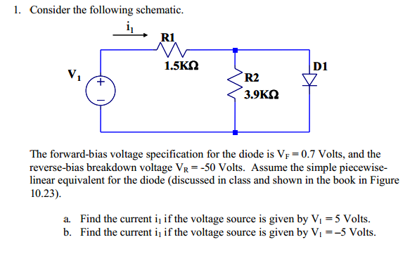 Solved I. Consider the following schematic. The forward | Chegg.com