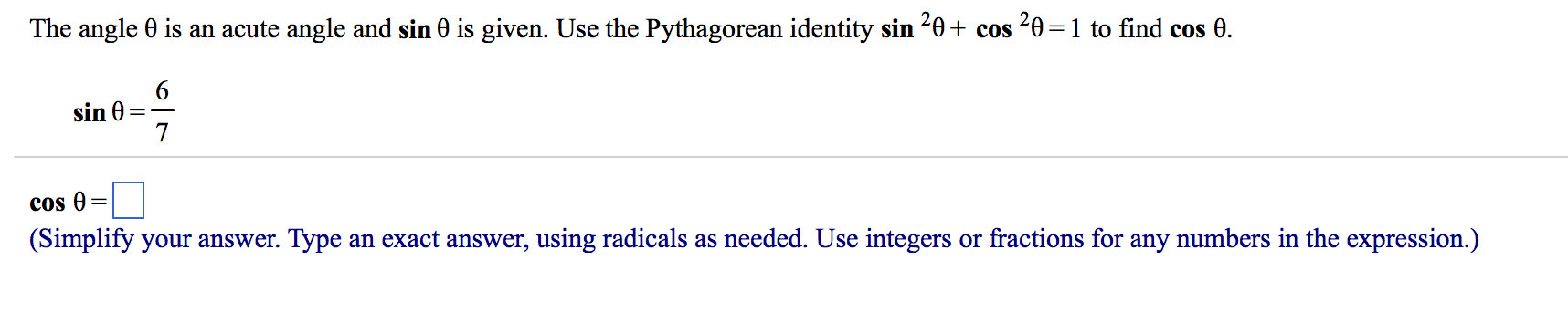 if sin theta 1 2 and theta is an acute angle