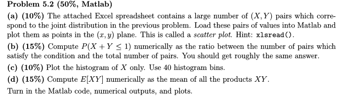 Need Help To Complete Using Matlab For 5.2) Question 