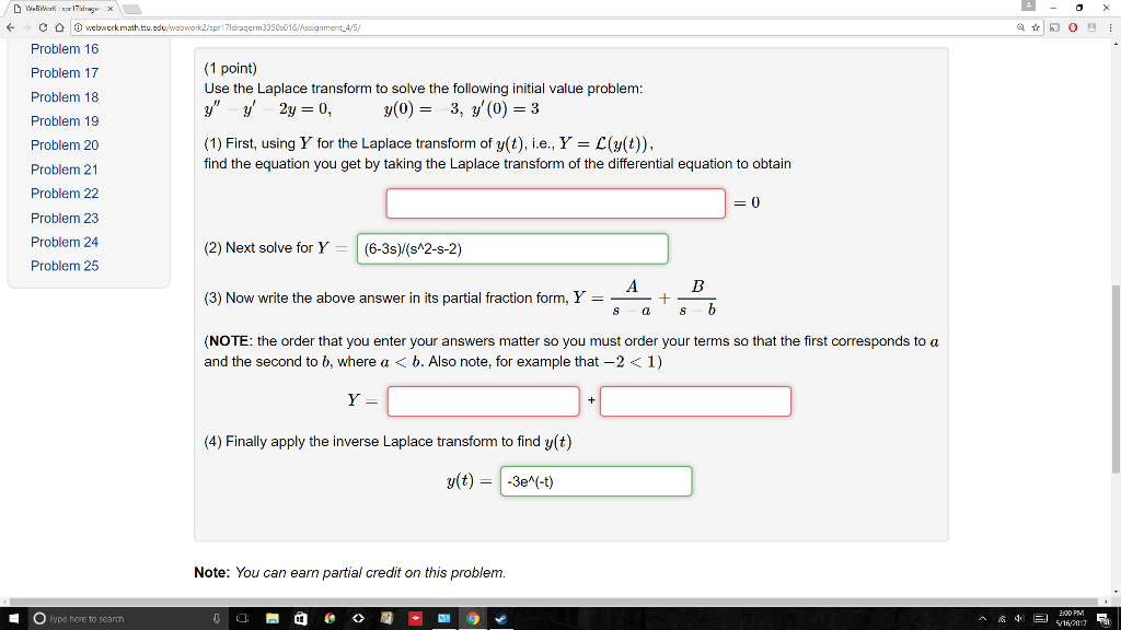 Solved Use the Laplace transform to solve the following | Chegg.com