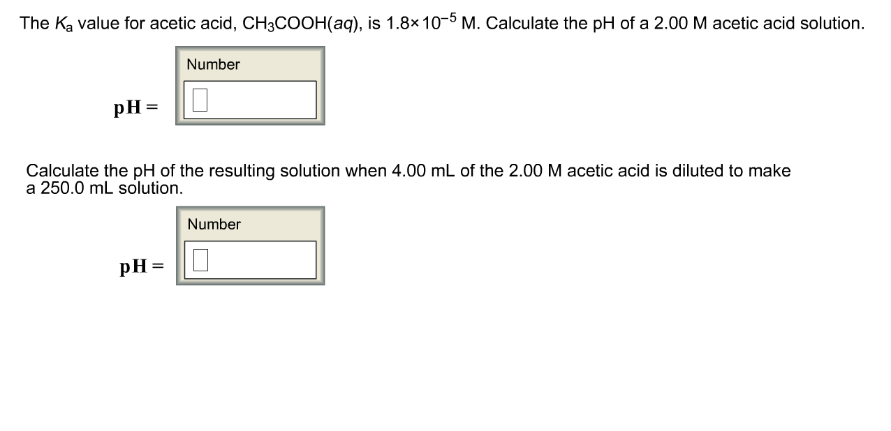 The Ka Value For Acetic Acid Ch3cooh Aq Is 1 8x