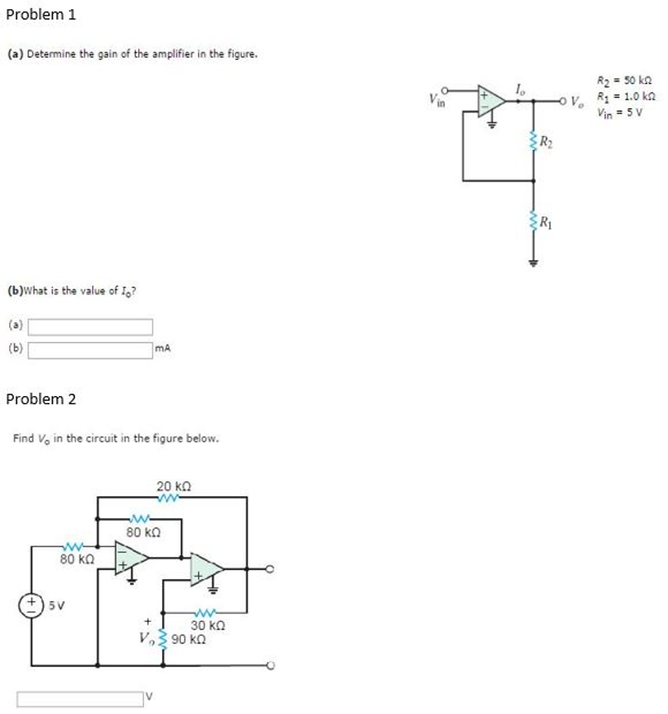 Solved Determine The Gain Of The Amplifier In The Figure. | Chegg.com