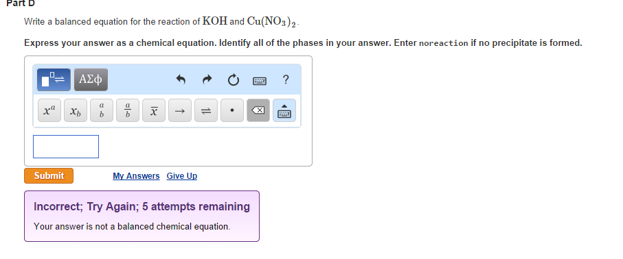 Solved Write a balanced equation for the reaction of | Chegg.com