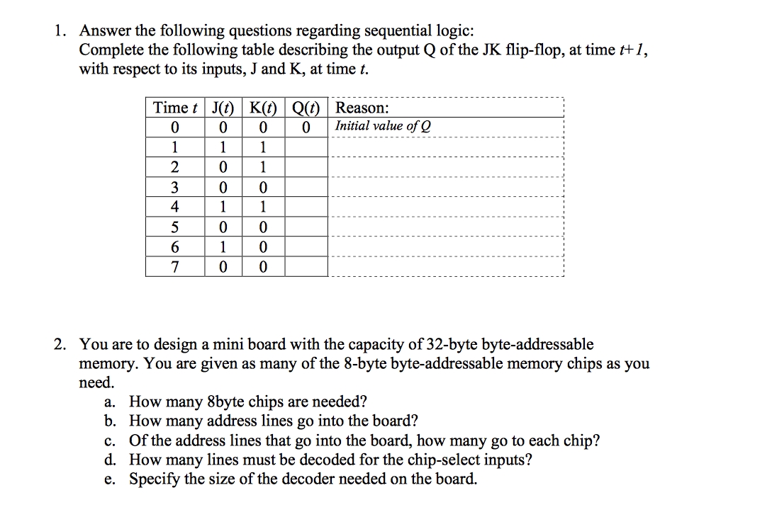 Solved Answer the following questions regarding sequential | Chegg.com