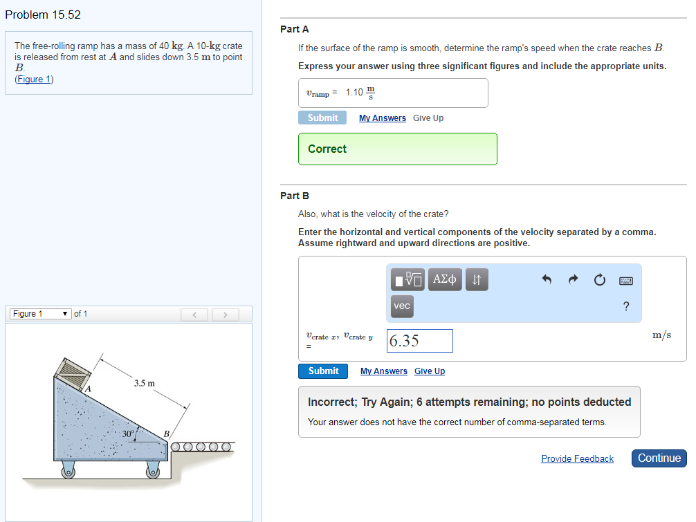 Solved Problem 15.52 Part A The freerolling ramp has a mass