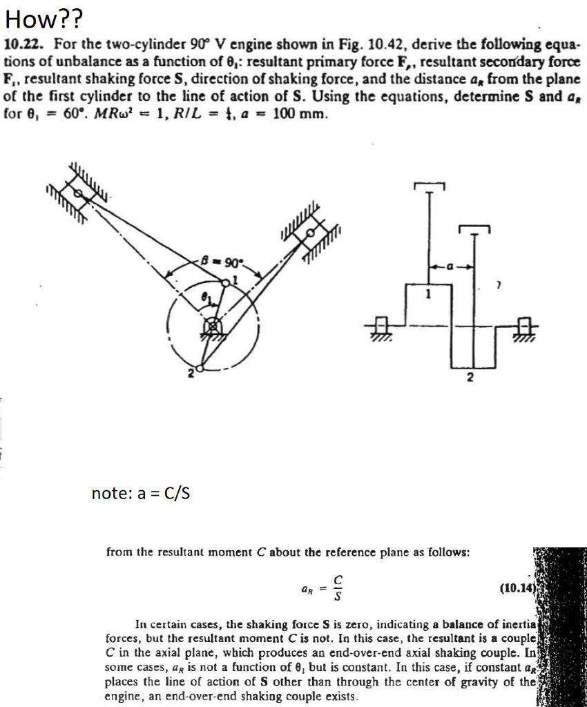Solved How?? 10.22. For the two-cylinder 90 V engine shown | Chegg.com