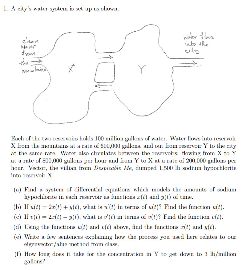 Solved Each of the two reservoirs holds 100 million gallons