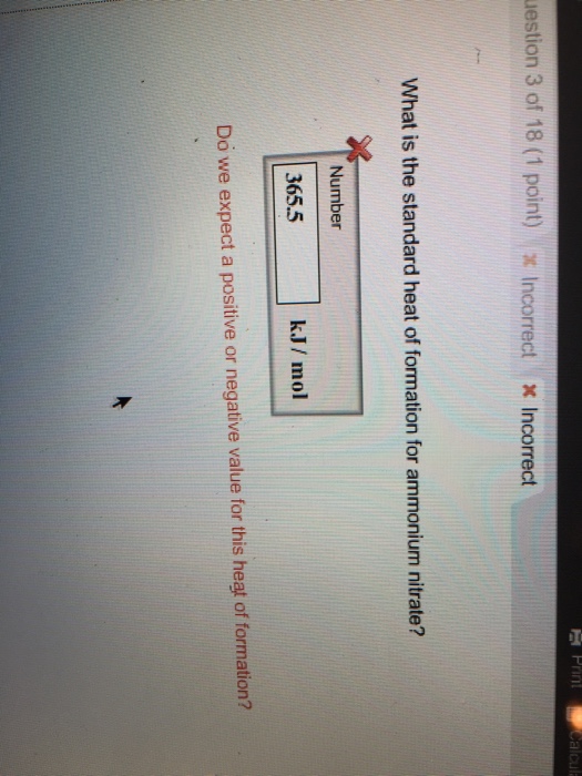 Solved What is the standard heat of formation for ammonium
