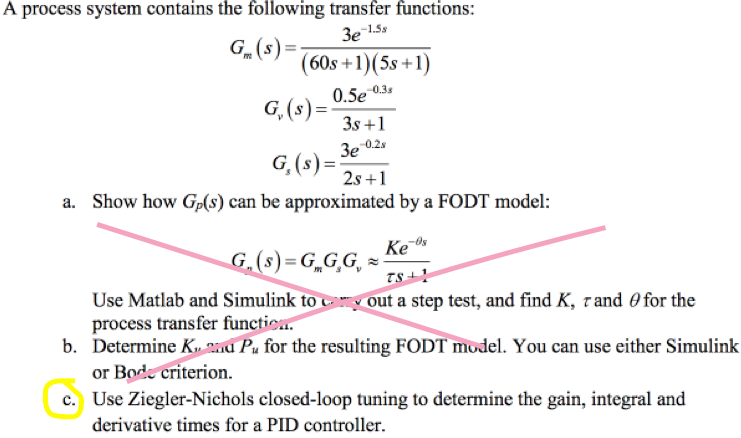 Solved A process system contains the following transfer | Chegg.com