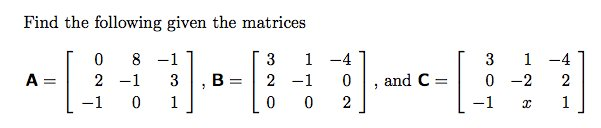 Solved 1)find Det C In Terms Of X By Expanding Along Any 