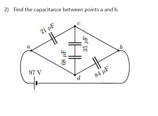 Solved Find the capacitance between points a and b. | Chegg.com