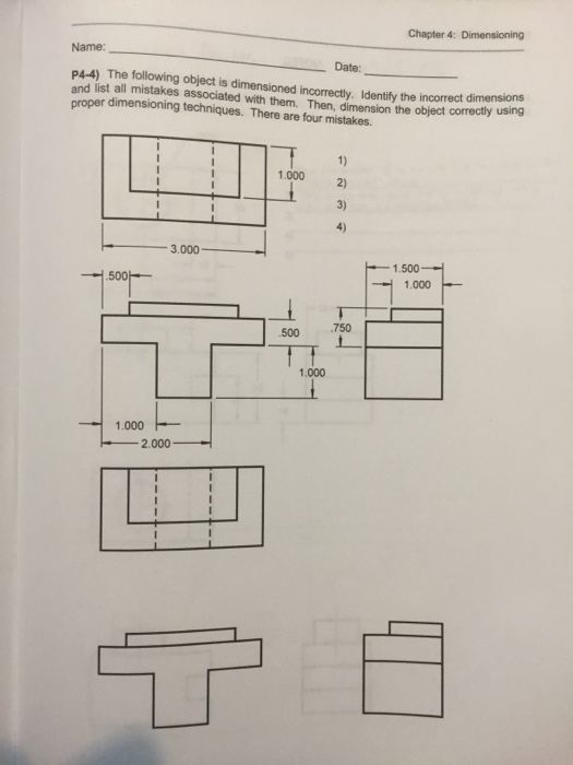 Solved The following object is dimensioned incorrectly. | Chegg.com