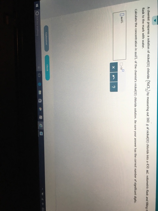 Solved A chemist prepares a solution of nickel(II) chloride | Chegg.com