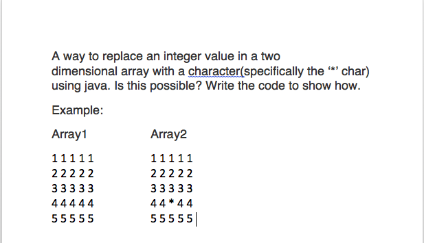 Solved A way to replace an integer value in a two | Chegg.com