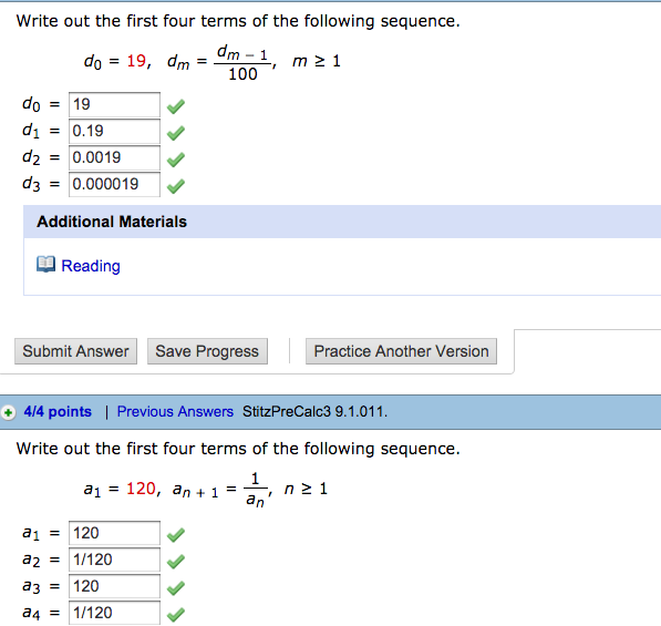 Solved Write out the first four terms of the following | Chegg.com