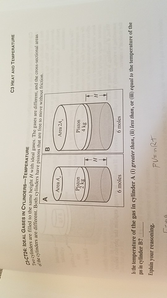 Solved C3 HEAT AND TEMPERATURE IDEAL GASES IN CYLINDERS